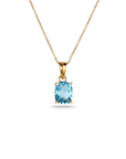 Blue Topaz Oval 18K Gold Pendant