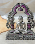 Silver 925 Lord Mahaveer Swami Idol Artifact