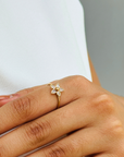 Diamond Flower 18K Gold Ring
