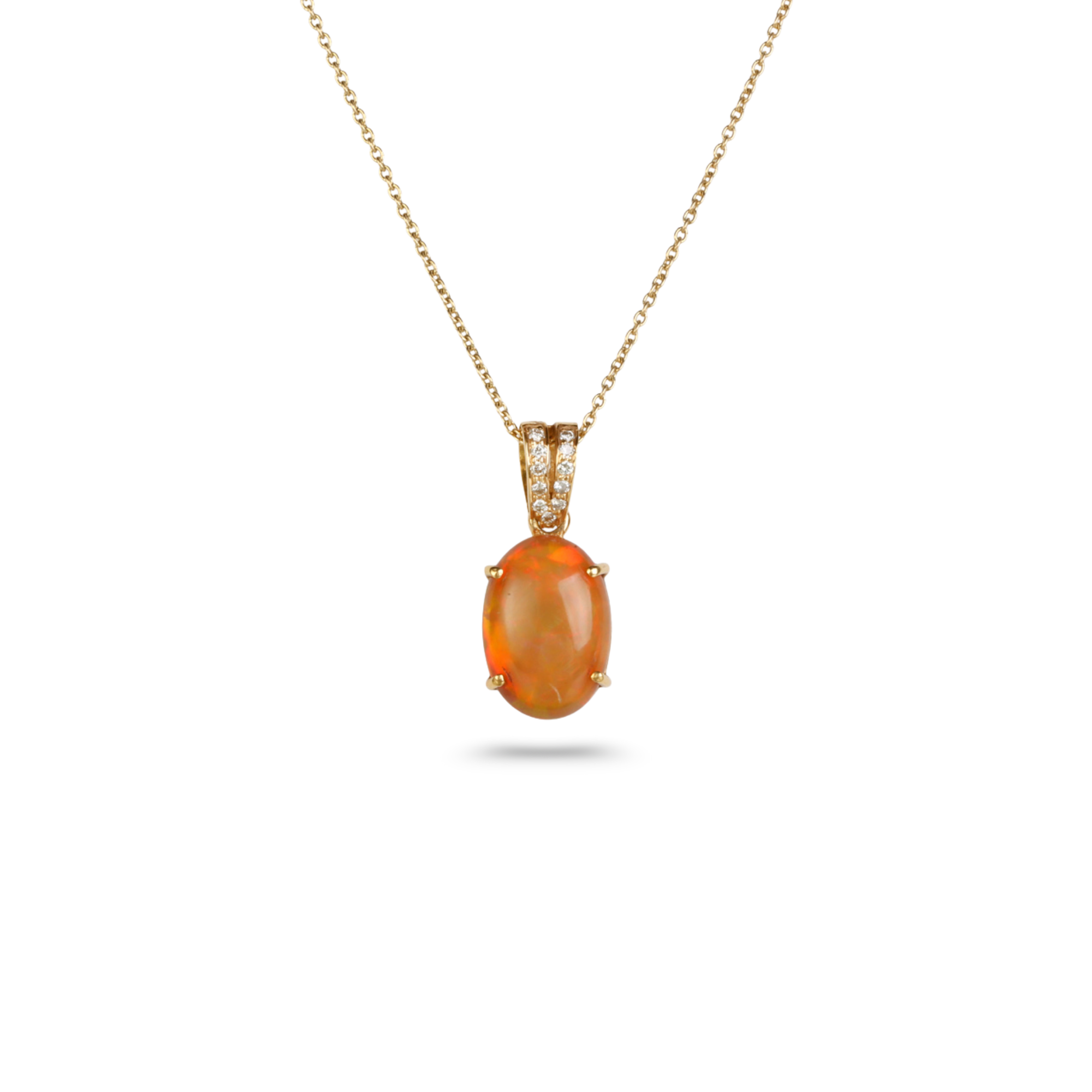 Opal & Diamond 18K Gold Pendant
