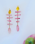 Pink Tourmaline 18K Gold Earrings