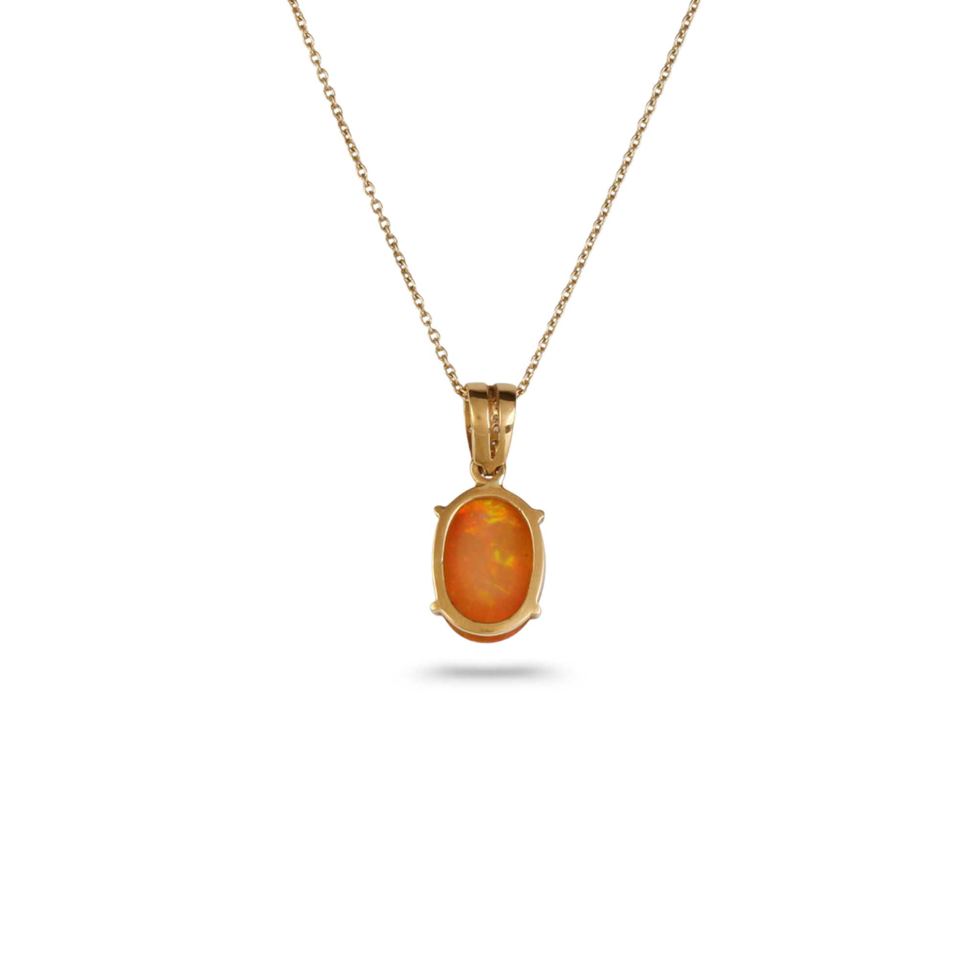 Opal & Diamond 18K Gold Pendant