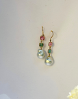 Pearl & Tourmaline 18K Gold Earrings
