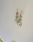 Pearl & Tourmaline 18K Gold Earrings