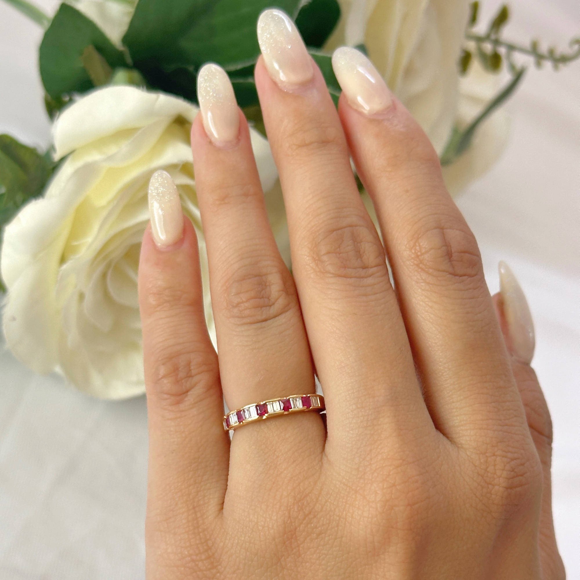 Ruby & Diamond Eternity Band
