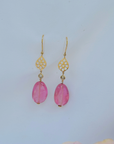 Pink Tourmaline & Diamond 18K Earrings