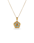 Aquamarine Flower 18K White Gold Pendant