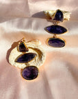 Fia Iolite 18K Gold Plated Silver Earrings
