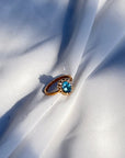 Blue Topaz and Diamond 18K Gold Ring