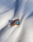 Blue Topaz and Diamond 18K Gold Ring