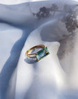 Aquamarine Rectangle 18K Gold Ring