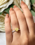 Happy Heart Yellow & White Diamonds Ring