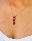 Zion Tourmaline 18K Gold Plated Silver 925 Love Necklace