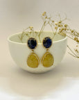 Meno Multi Sapphire Gold Plated Silver 925 Earrings