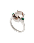 Enchanting emerald & morganite lavishing ring