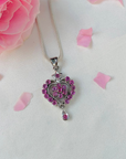 Cordelia Ruby Sterling Silver Heart Love Pendant