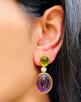 Eri Amethyst and Peridot Earrings