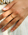 Sunnyside Diamond Polki Gold Plated Ring