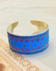 Vakrama Enamel Silver 925 Cuff Bangle