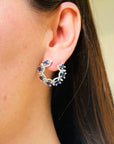 Sunbeam Sapphire Diamond Hoop Earrings