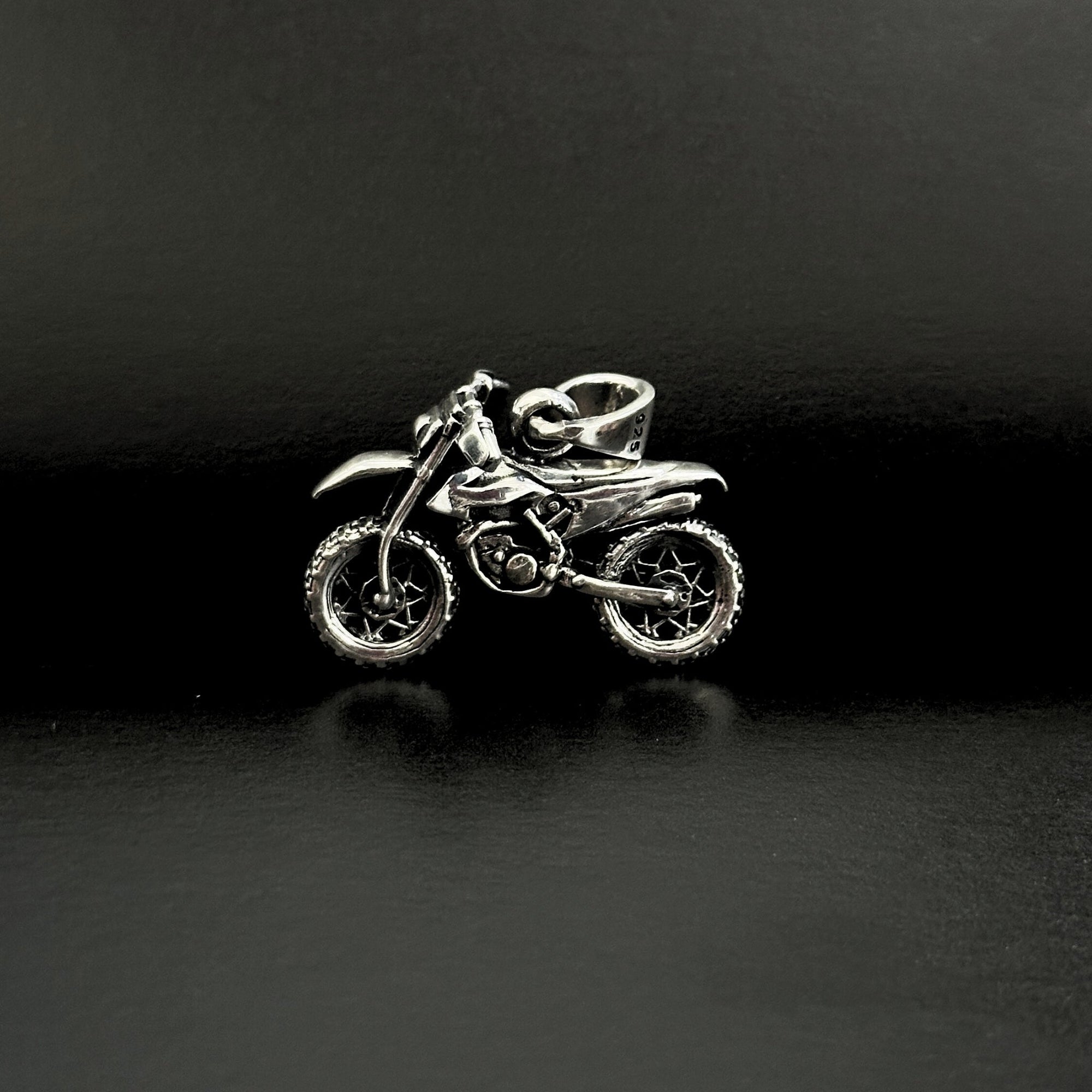 Motorcycle Silver 925 Men's Pendant