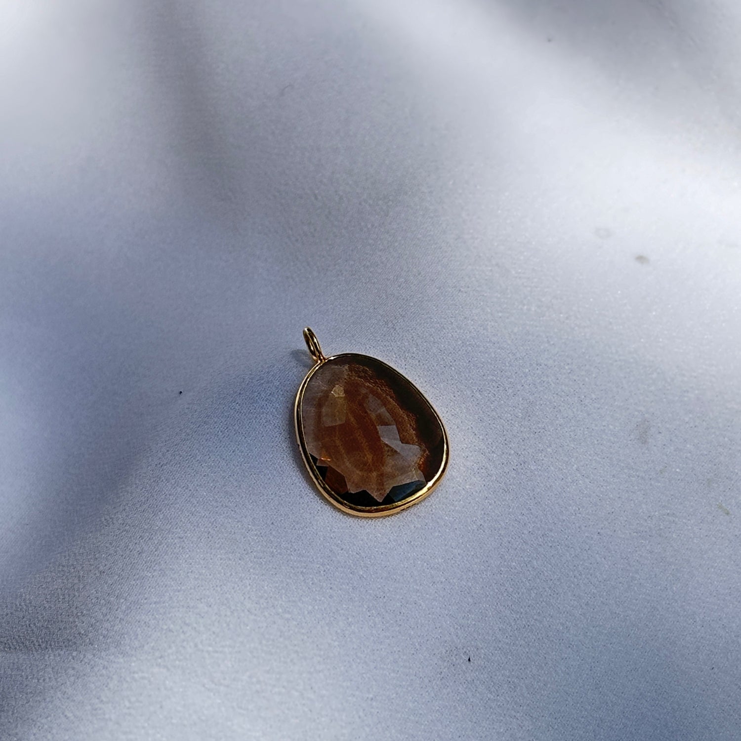 Smokey Quartz 18K Gold Pendant