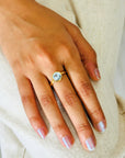 Bellatrix Blue Topaz Gold Plated Silver 925 Ring