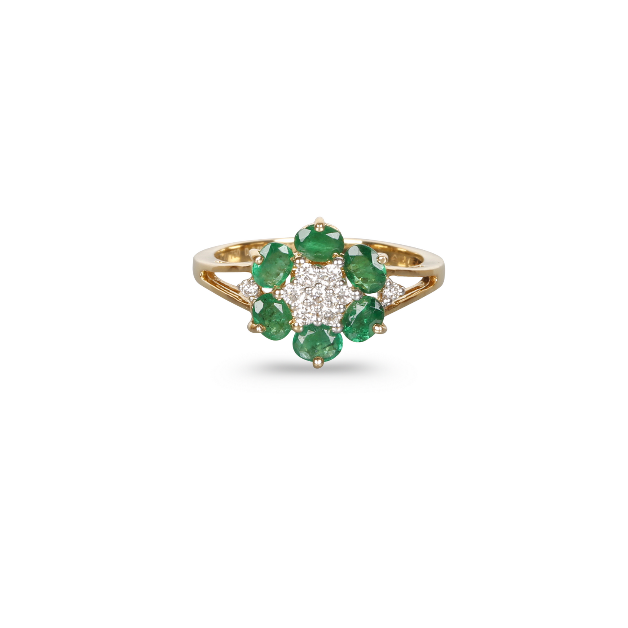 Floral Emerald & Diamond Ring