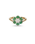 Floral Emerald & Diamond Ring