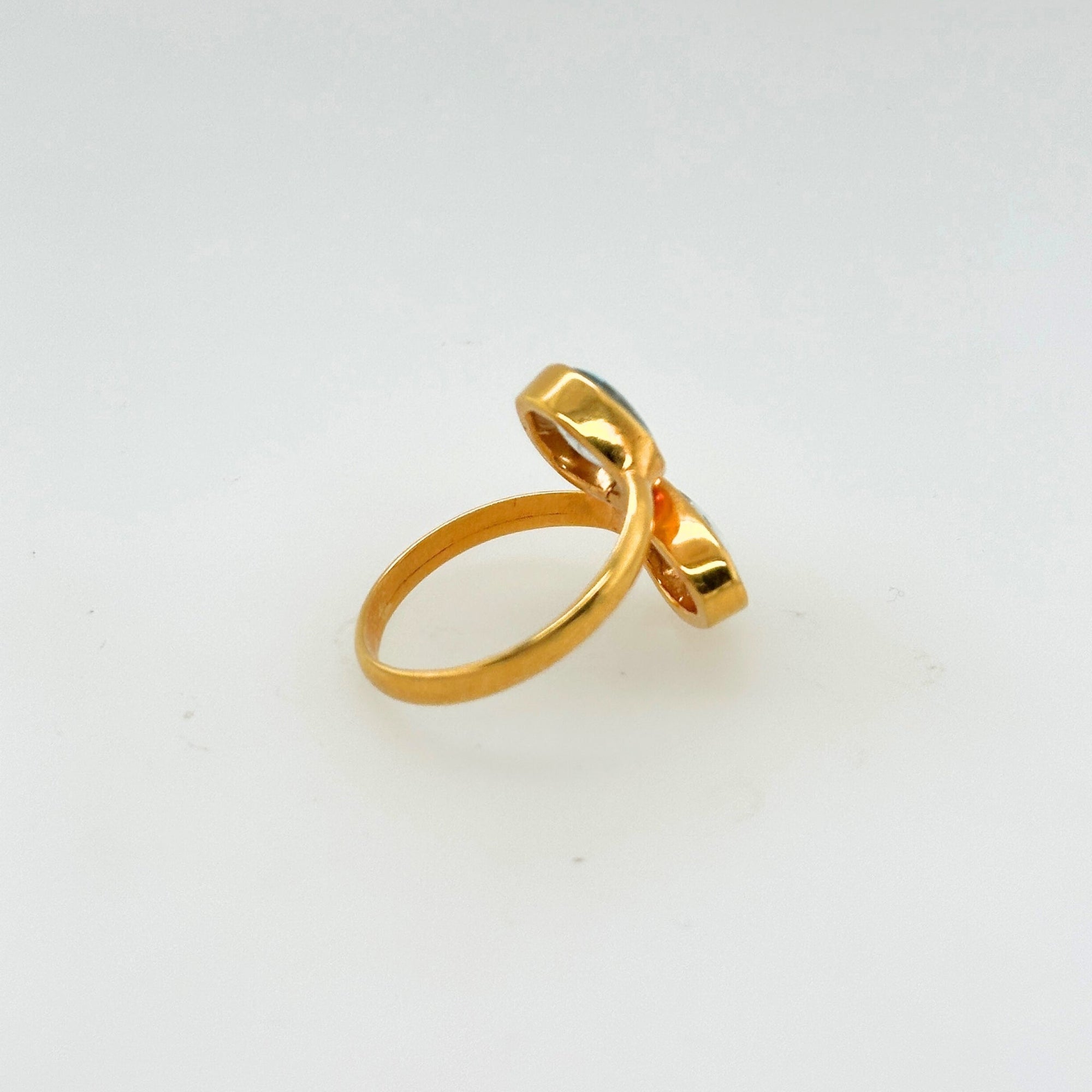 Quill Aquamarine Gold Plated Silver 925 Ring