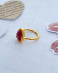 Aura Ruby Gold Plated Silver 925 Love Ring