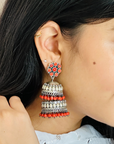 Arjuna Coral Silver 925 Jhumki Earrings