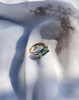 Aquamarine Rectangle 18K Gold Ring