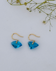 Blue Topaz 18K Gold Earrings with Diamonds