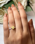 Happy Heart Yellow & White Diamonds Ring