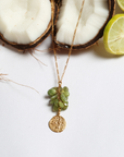 Kai Prehnite & Diamond 18K Gold Plated Silver 925 Necklace