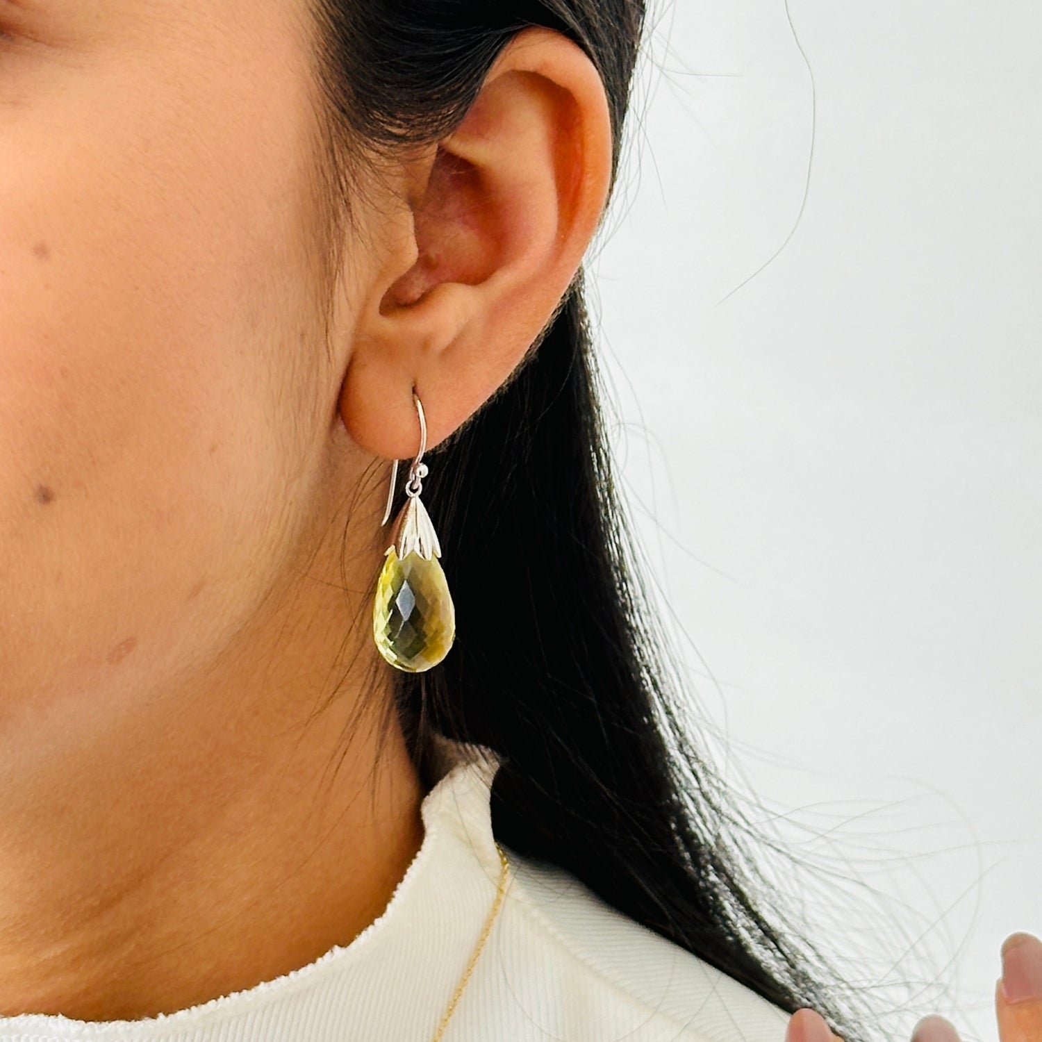 Lemon Quarts 18K Gold Earrings