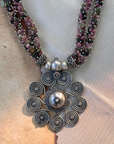 Neira Tourmaline Beads Silver 925 Pendant Necklace