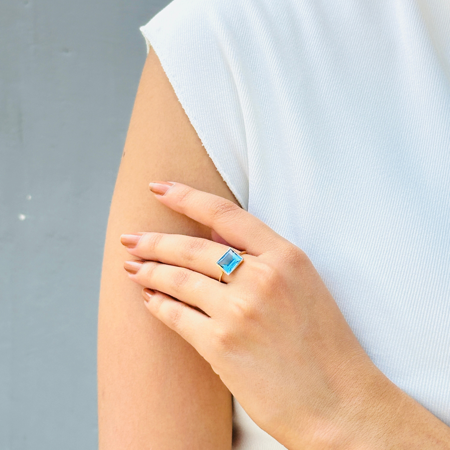 Blue Topaz 14K Gold Ring