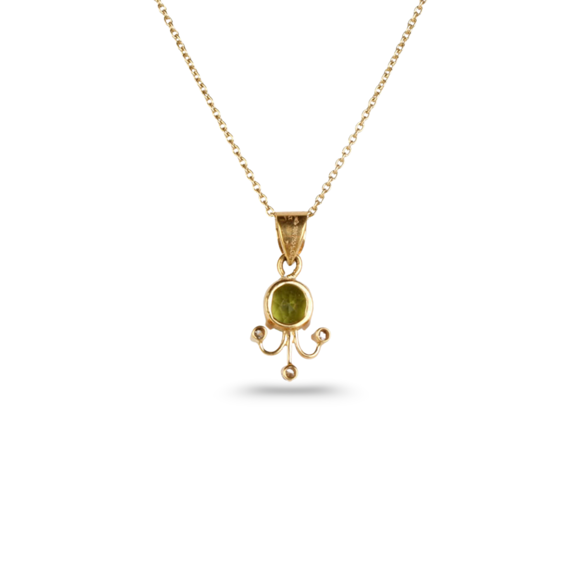 Peridot & Diamond 18K Gold Pendant