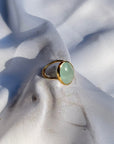 Aquamarine Oval 18K Gold Ring