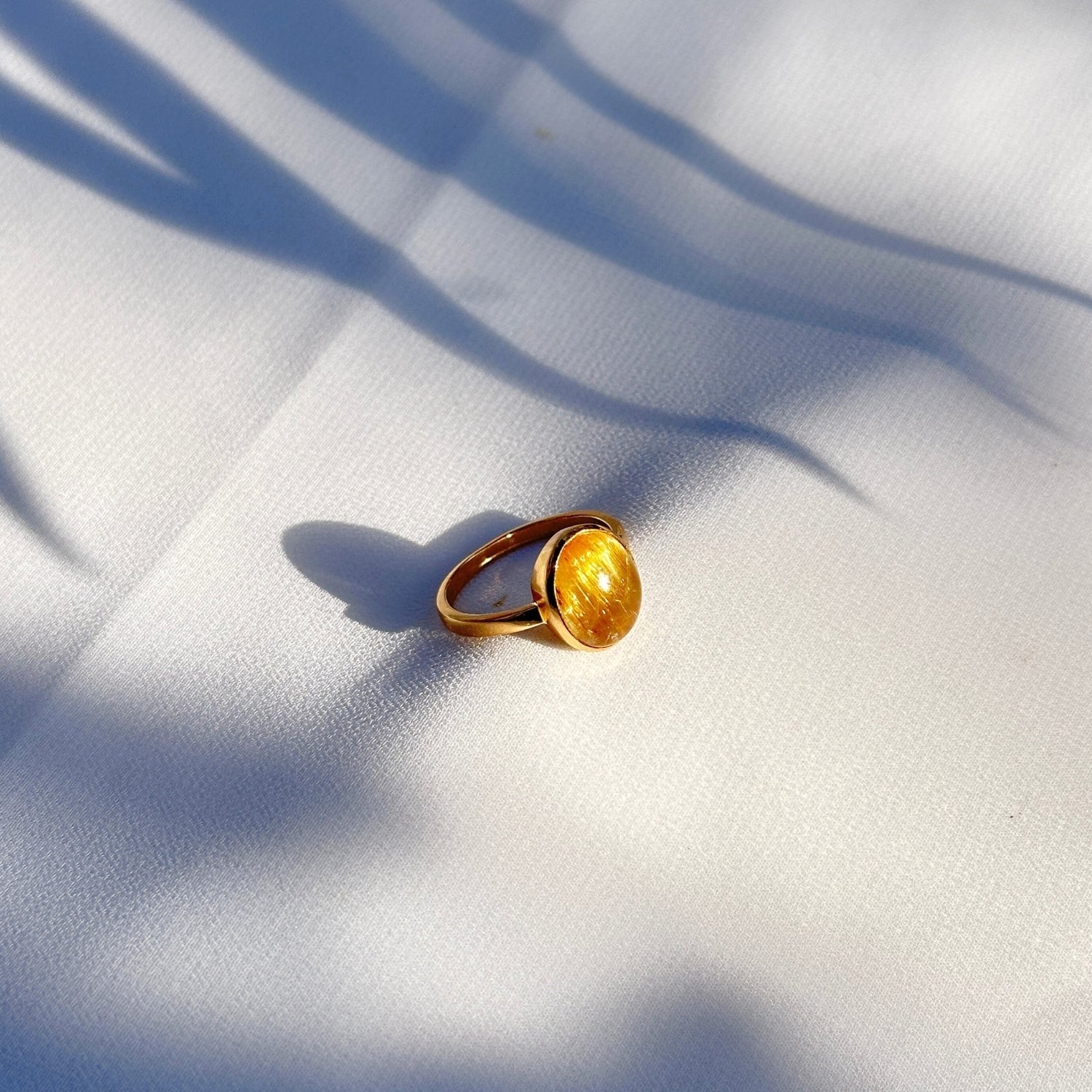 Golden Rutile 18K Gold Ring