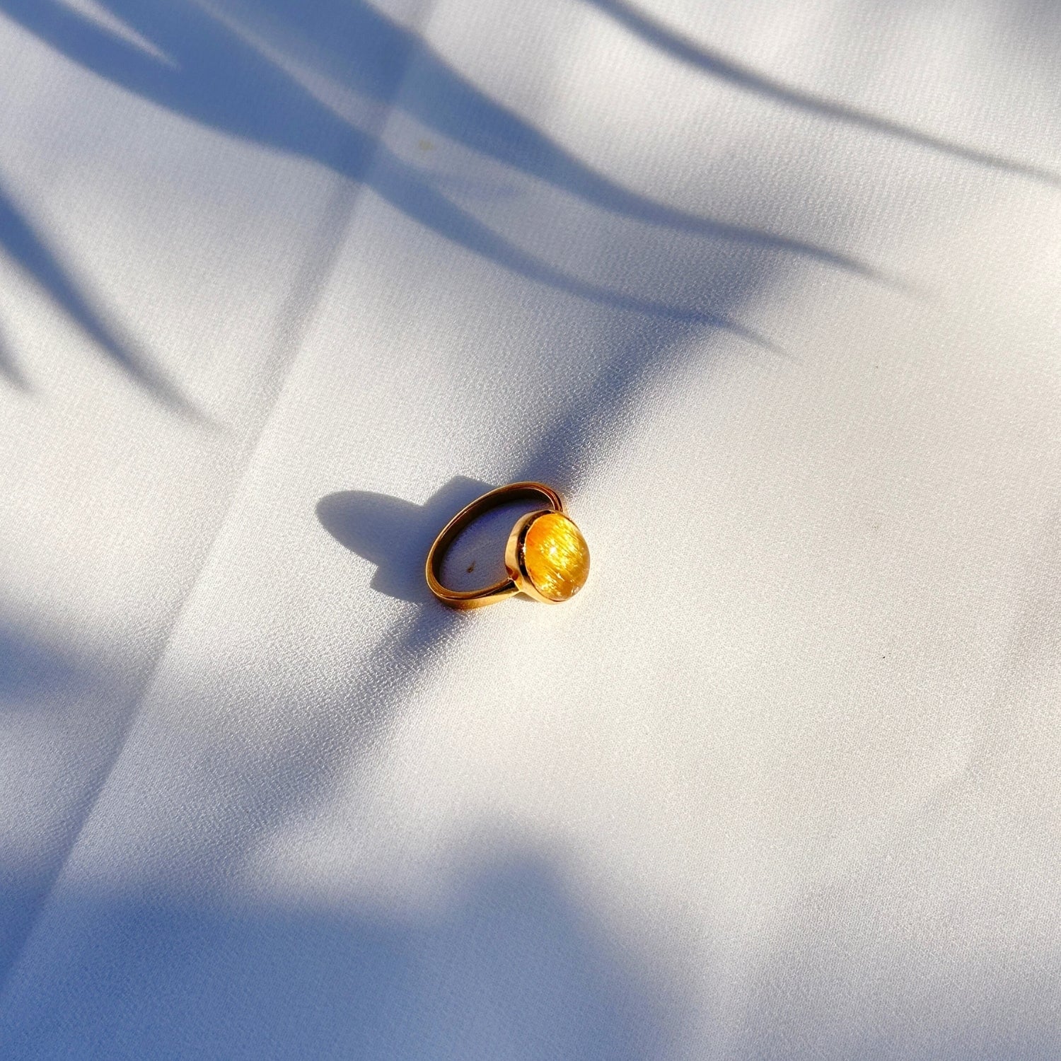 Golden Rutile 18K Gold Ring