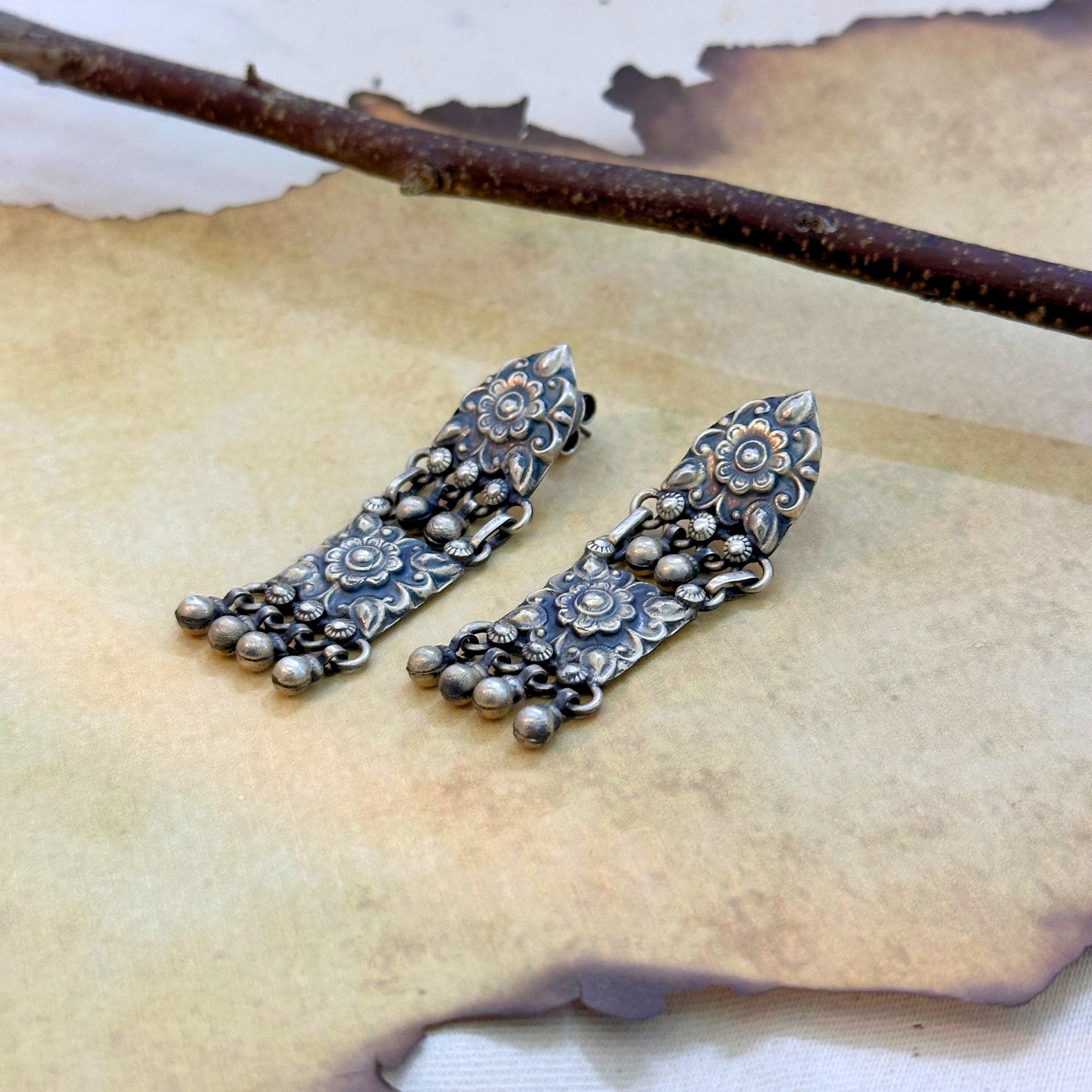 Zari Traditional Silver 925 Earrings