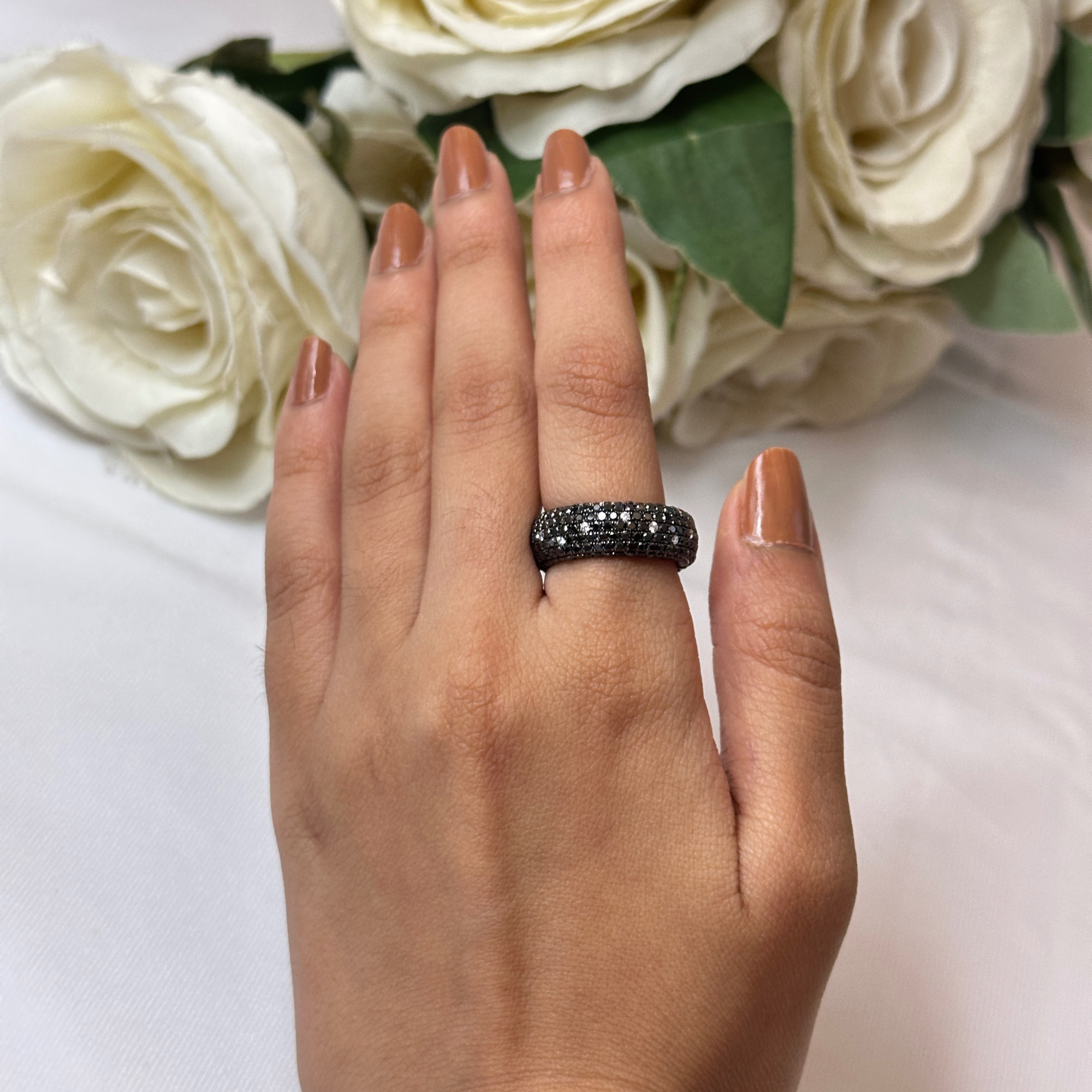Black & White Pave Diamond Band