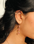 Emory Tourmaline 18K Gold Plated Silver 925 Love Earrings
