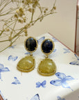 Meno Multi Sapphire Gold Plated Silver 925 Earrings