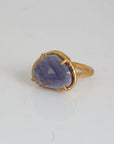 Gemma Iolite 18K Gold Plated Silver Ring