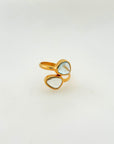 Quill Aquamarine Gold Plated Silver 925 Ring