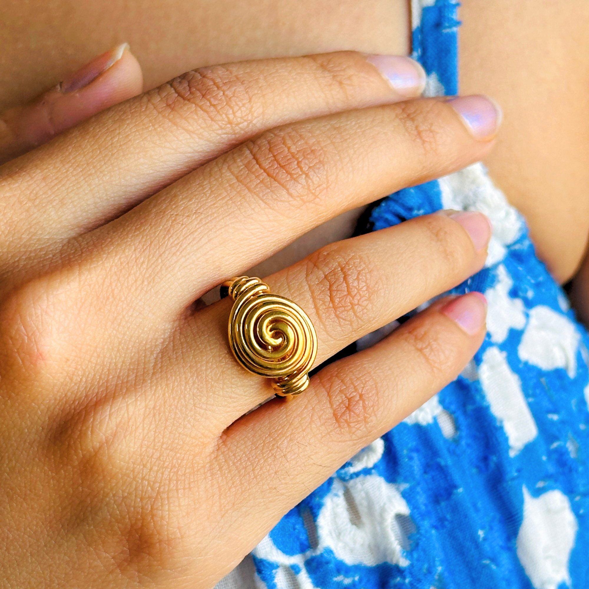 Duvet Gold Plated Silver Ring
